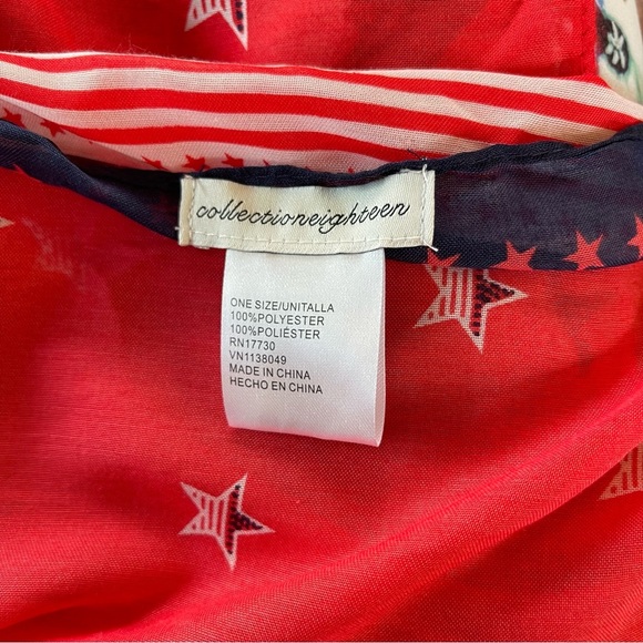 Collection Eighteen American flag 4th of July cardigan flowey scarf wrap 1 size - Picture 6 of 6